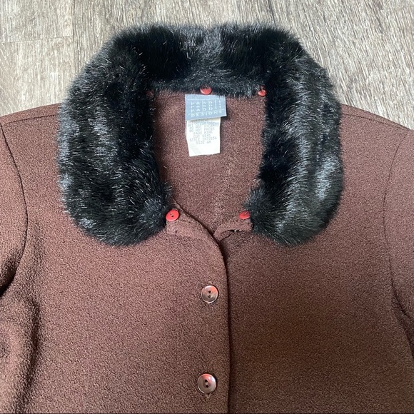 Faux mink cardigan vintage - Picture 3 of 6